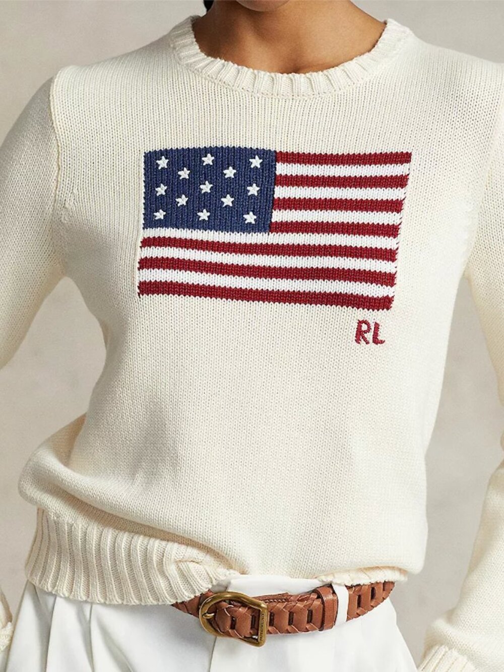 Polo Ralph Lauren American Flag Cotton Crewneck Sweater